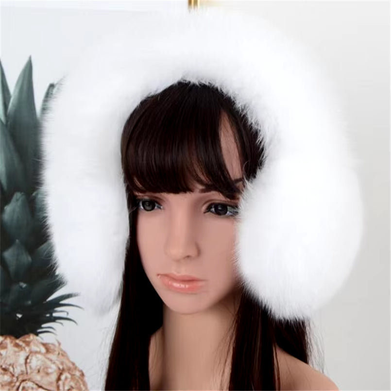 Real Raccoon Fur Earmuffs Winter Accessories Women Warm Genuine Fox Fur Ear Muffs Warmer Cover 2020 New Female Earmuff E16