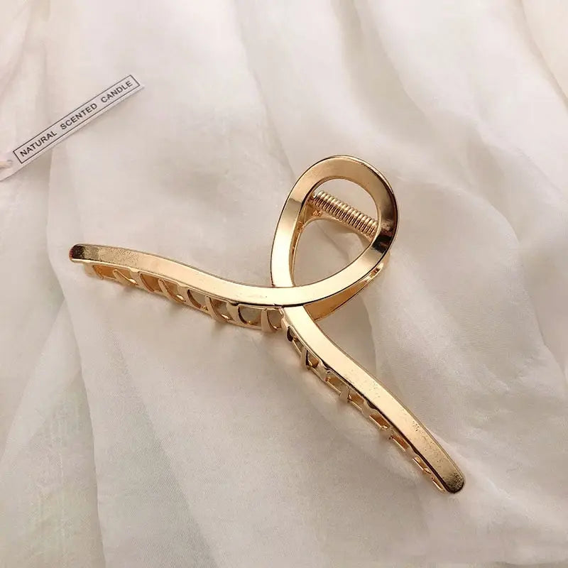 Goldhollow Geometric Hair Clips Metal Hair Claw Cross Hairclip Headband Hairpin Sliver Hair Crab Women Fashion Hair