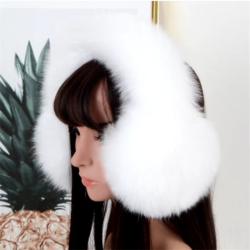 Real Raccoon Fur Earmuffs Winter Accessories Women Warm Genuine Fox Fur Ear Muffs Warmer Cover 2020 New Female Earmuff E16