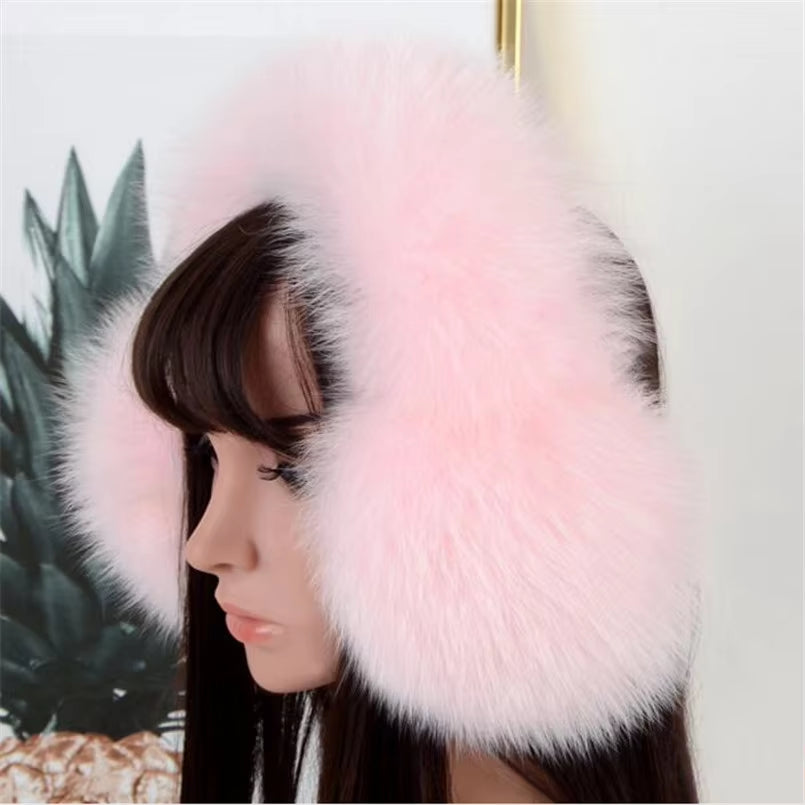 Real Raccoon Fur Earmuffs Winter Accessories Women Warm Genuine Fox Fur Ear Muffs Warmer Cover 2020 New Female Earmuff E16